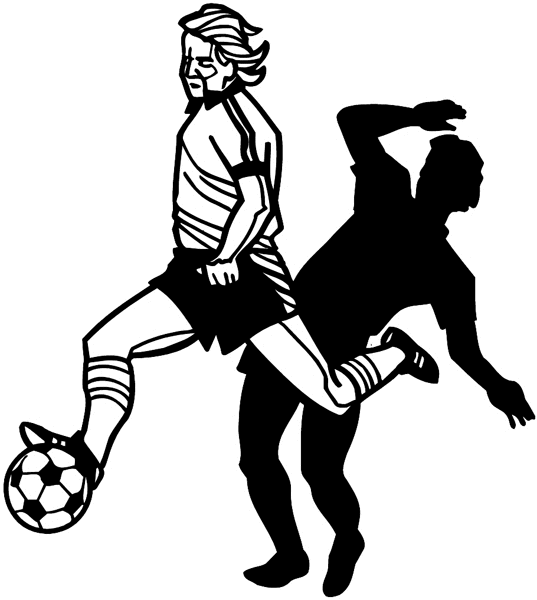 Soccer players sizzle!  vinyl sticker customize on line. Sports 085-0947